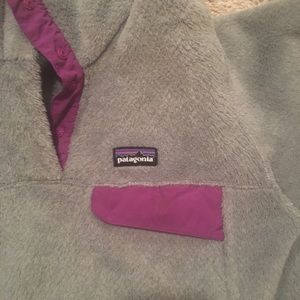 EUC Patagonia Fleece Pullover Grey/Purple Size M